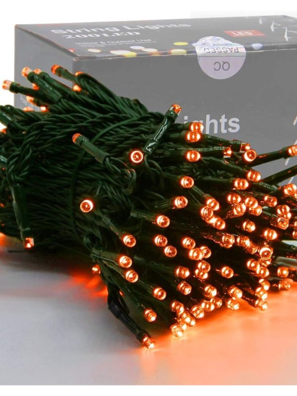 66FT 200 LED Halloween String Lights, Plug in Green Wire String Light, 8 Lightin
